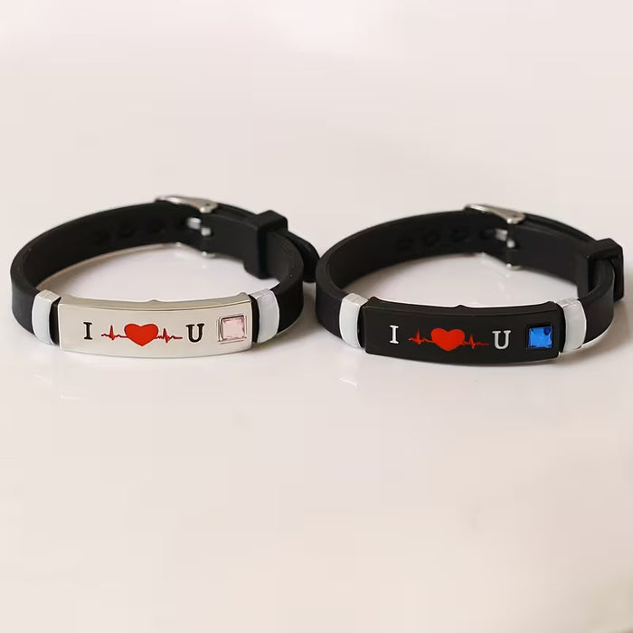 Juego de 2 pulseras "TE AMO" para parejas: una declaración de amor con estilo