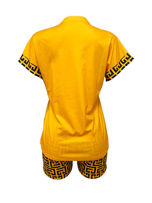 Conjunto de ropa de mujer transfronteriza, con estampado y pantalón corto