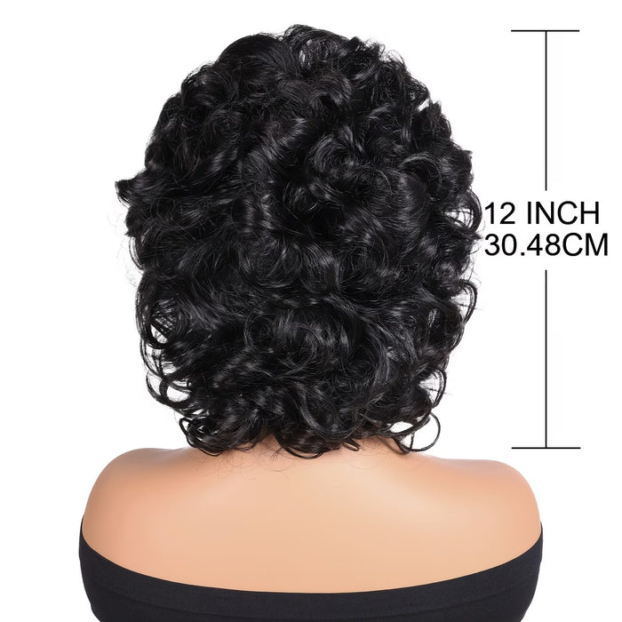 Peluca corta y ondulada elegante para mujer, hecha de fibra Tanglong, 10 pulgadas