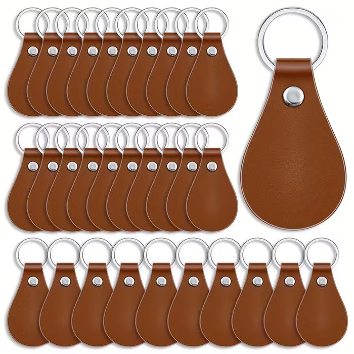Juego de 30 kits de llaveros de cuero sintético