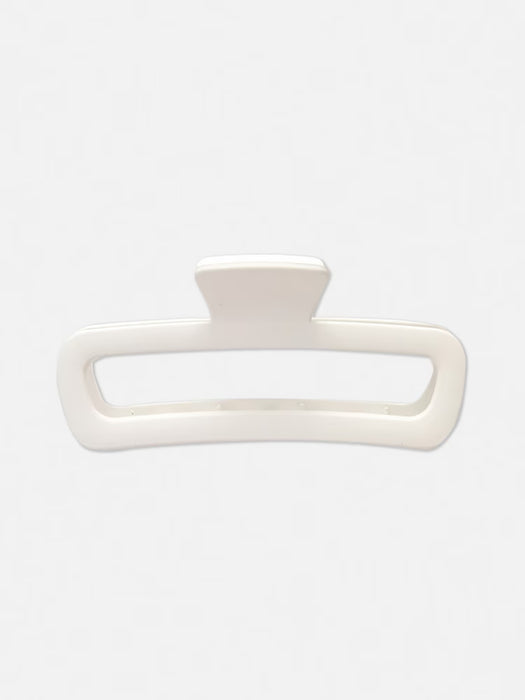 Pinza para el pelo rectangular color crema