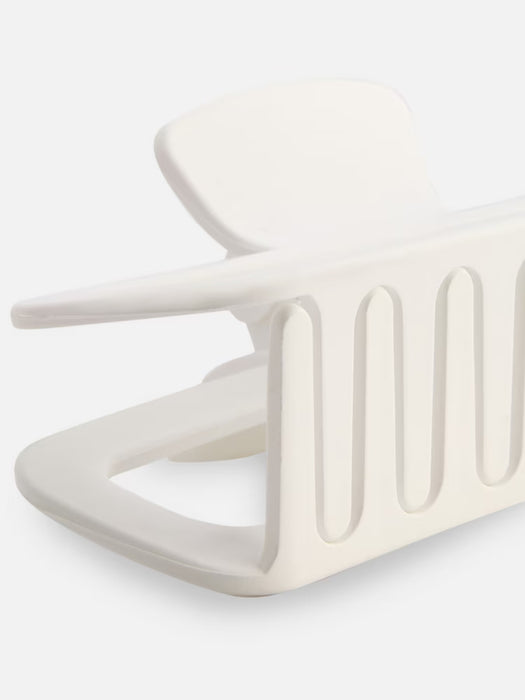 Pinza para el pelo rectangular color crema