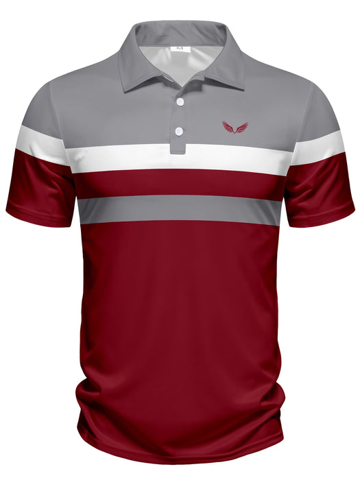 Camisa casual atlética a rayas con estampado de moda para hombre