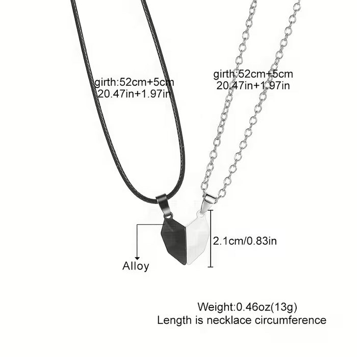 1 Par de Collares de Pareja Magnéticos en Forma de Corazón