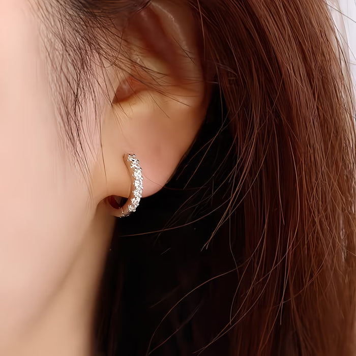 1 Par de Aretes de aro de circonio sintético para niña y mujer