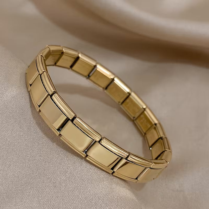 Brazalete Cadena Cuadrado Moderno, unisex.