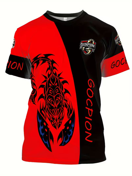 Camiseta Casual de Verano para Hombre con Estampado de Escorpio, TALLA GRANDE