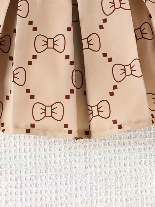 Conjunto de 2 piezas con estilo para niñas, que incluye un top sin mangas y una falda plisada