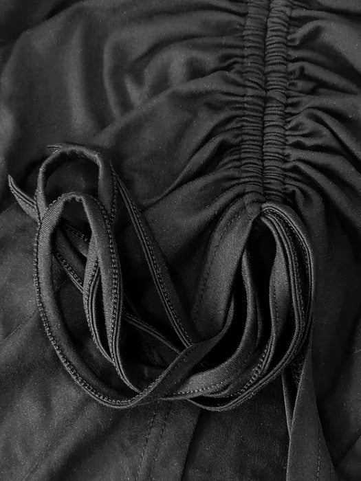 Falda corta con cordón para mujer y abertura frontal