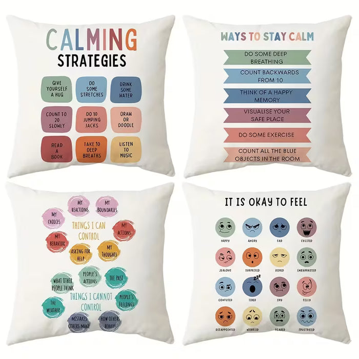 4 fundas de cojines modernas para la concienciación sobre la salud mental, adecuadas para adolescentes y profesionales