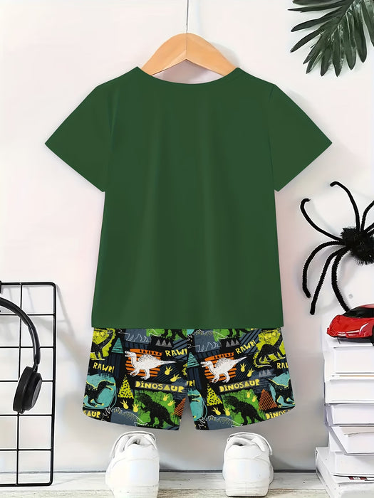 Conjunto de Dos Piezas con Estampado 3D de Dinosaurio