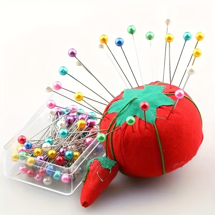 100 piezas de alfileres de perla vibrantes - Agujas de posicionamiento grandes multicolor