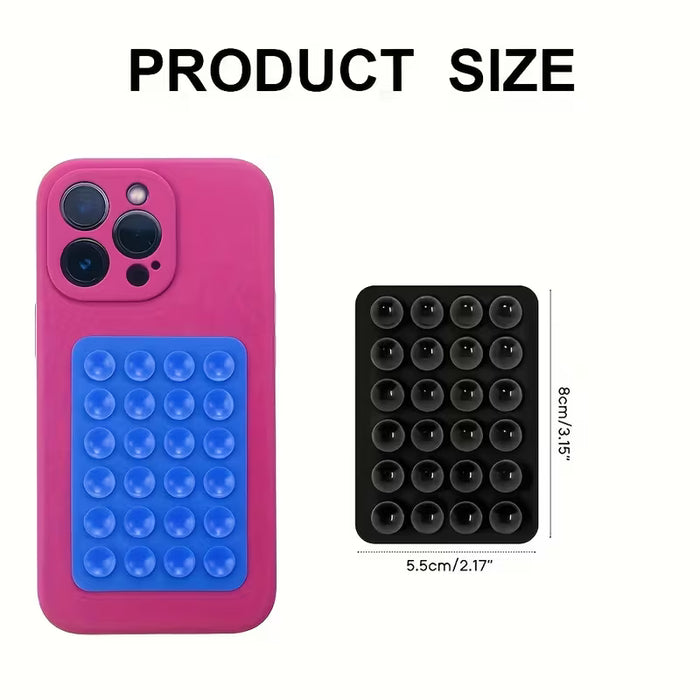 Funda de silicona cuadrada con ventosa para teléfono (6 unidades) color azul