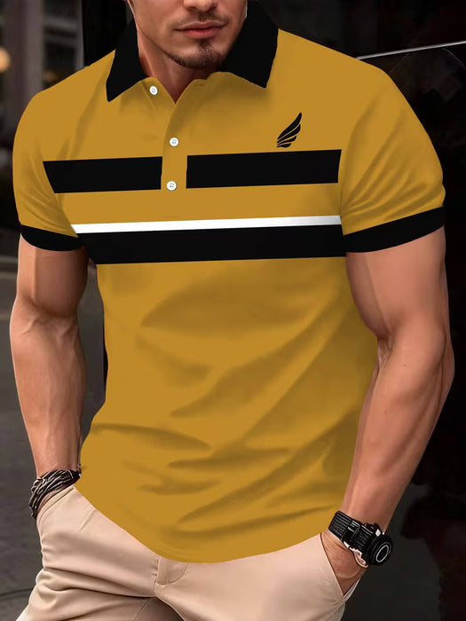 Camiseta de verano casual de manga corta para hombre con diseño estampado [no texturizado]