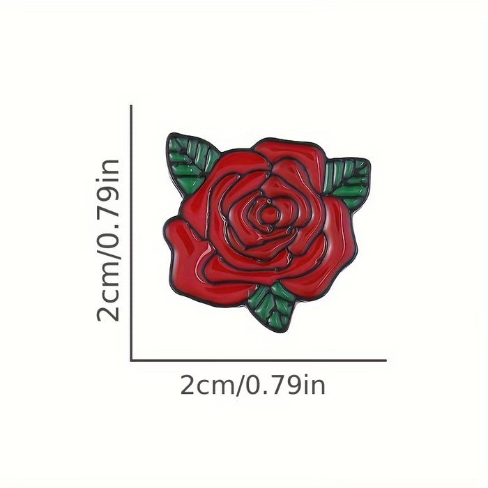 Shein Broche acrílico plano 2D de rosa y mezclilla botánica