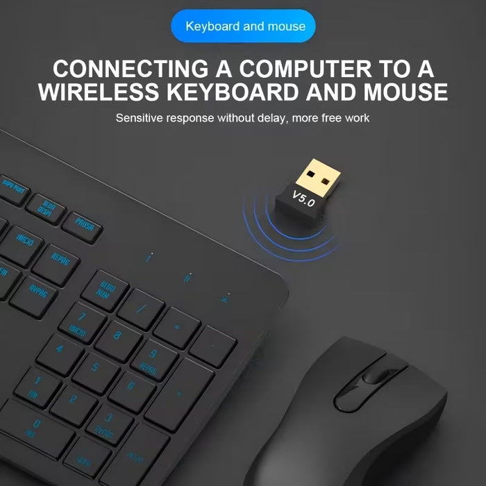Adaptador Inalámbrico USB 5.0 para Ordenador, Transmisor de Audio para Escritorio y Portátil