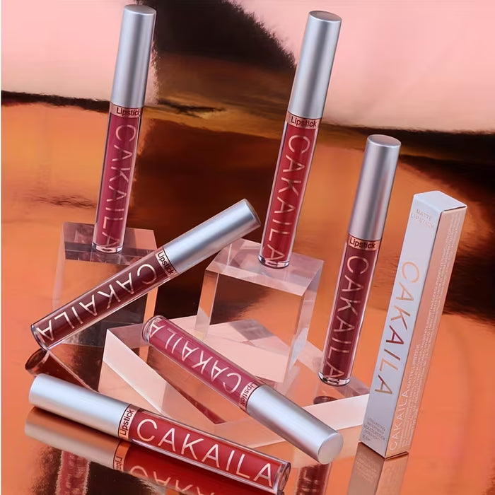 Set de 18 labiales líquidos a prueba de agua - Serie Nude, Marrón Oscuro y Rojo Mate | Brillo de labios de larga duración 24 horas
