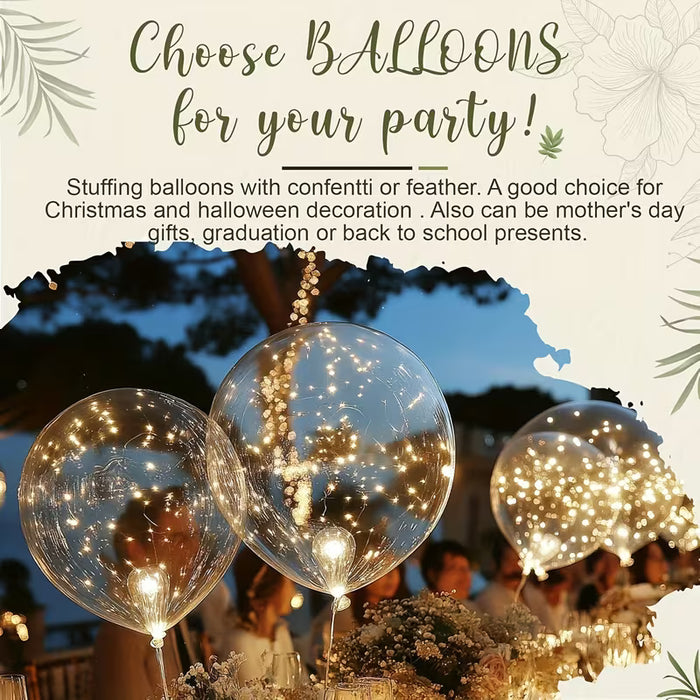 Un set de 22 globos de burbujas de 20 pulgadas, perfectos para decorar