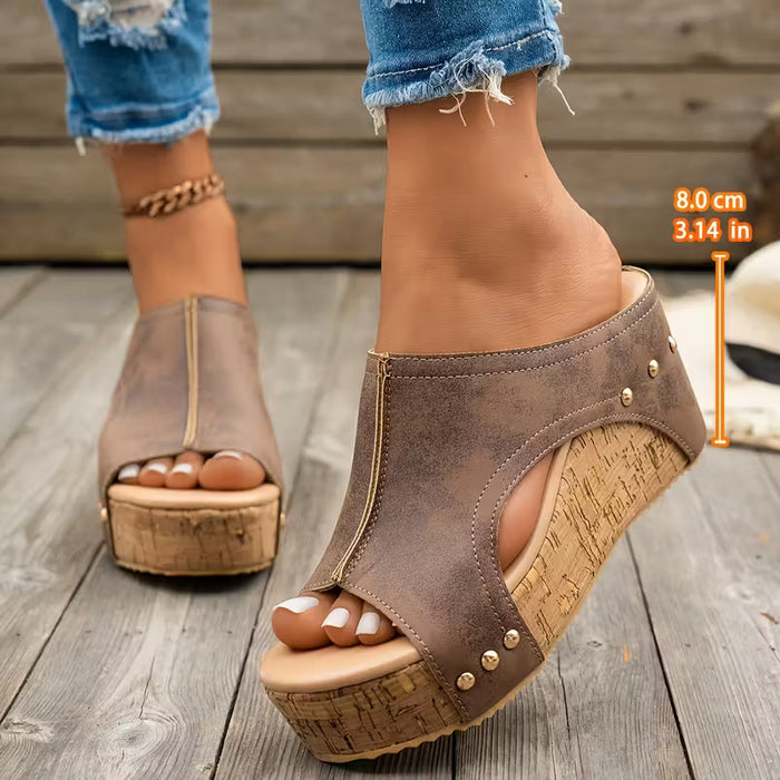 Sandalias de Cuña para Mujer, Elegantes y Cómodas, Sandalias Casuales de Cuña