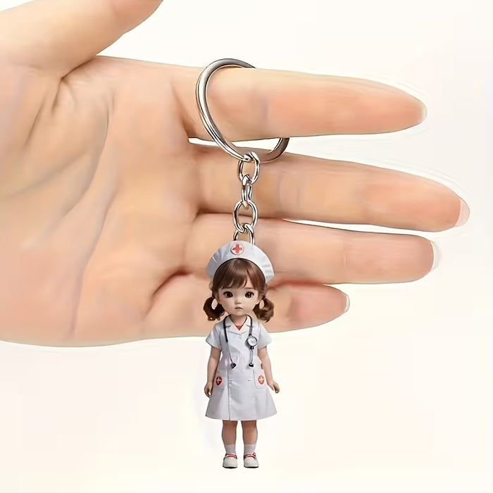 1 pieza de colgante llavero acrílico de Enfermera Anime