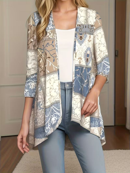 Top vintage casual estilo capa de longitud media