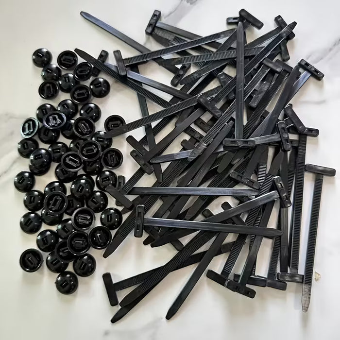 50 piezas - Correas de cable de montaje a presión resistentes al calor y duraderas