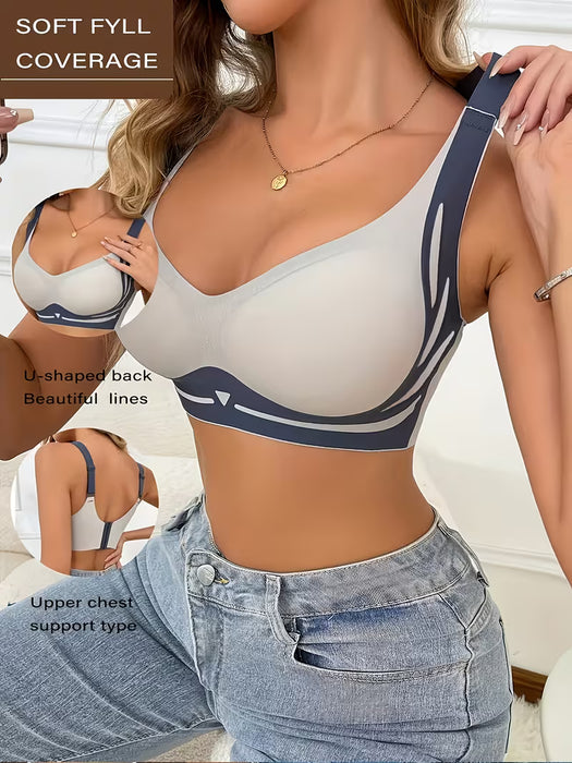 Conjunto de 4 piezas de ropa interior de verano para mujer con copa fija, push-up