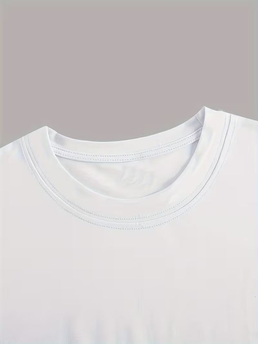 Camiseta regular de manga corta estilo navideño, estampado con palmeras navideñas