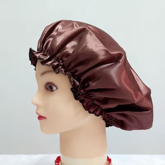Gorro de dormir de satén para mujer, elástico para proteger el cabello