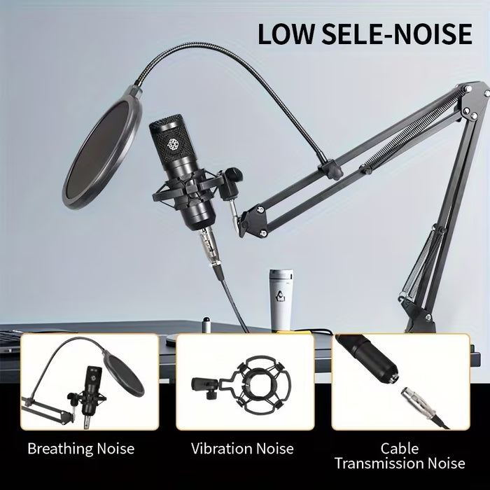 Soporte de micrófono capacitivo metálico BM-800 con soporte en voladizo, tarjeta de sonido universal para micrófono capacitivo