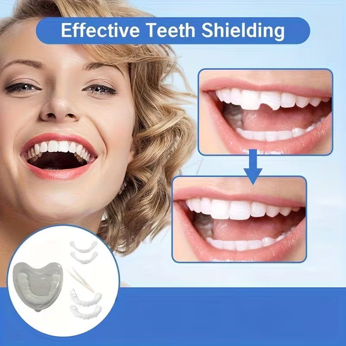 4 Pares de Dientes Superiores, Inferiores + 4 Encías Dentales para Dientes Imperfectos
