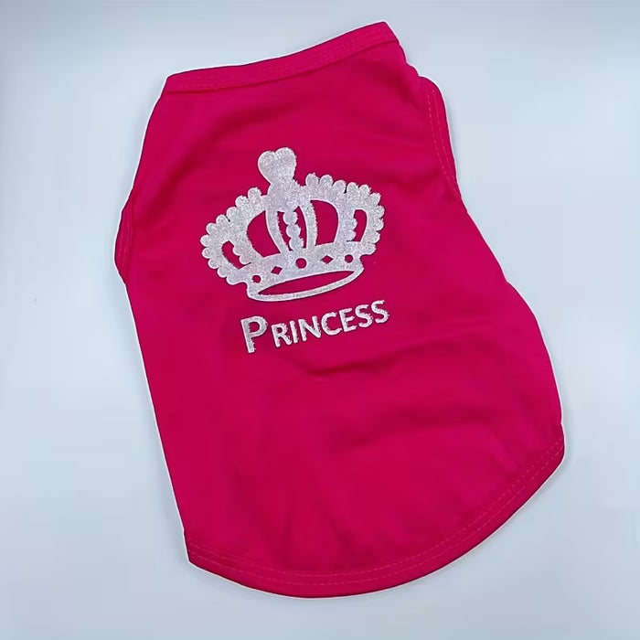 Camisa tipo chaleco de algodón para mascotas, suave y cómoda.