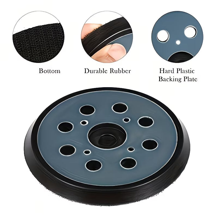 1pc Almohadilla de repuesto para lijadora orbital aleatoria de 8 orificios de 12.7cm de diámetro