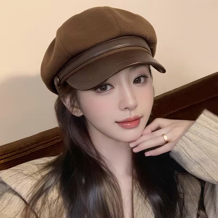 Boina estilo pintor japonés octogonal para mujer