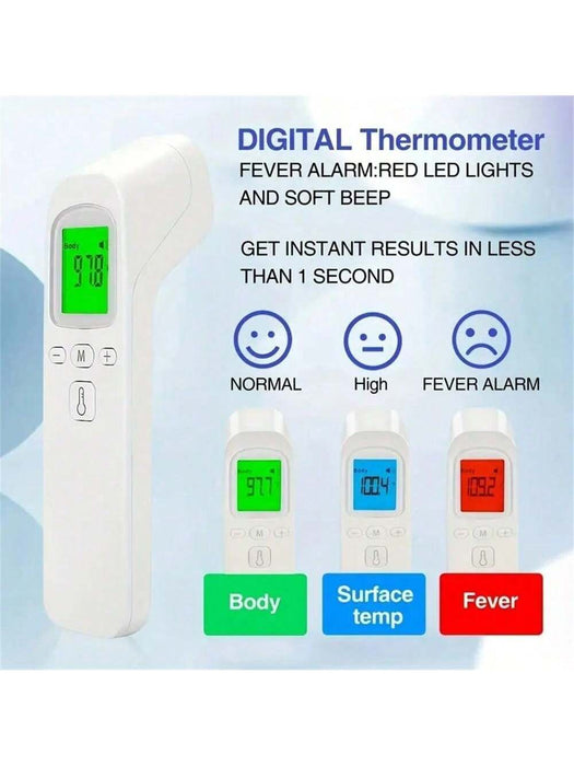 Termómetro digital de frente sin contacto, con alarma de fiebre y lecturas instantáneas