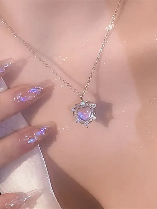 SHEIN Un collar de lujo ligero de alta gama de acero de titanio