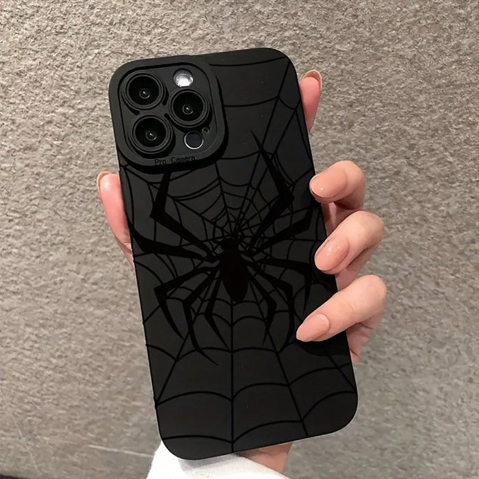 SHEIN Funda para telefono en negro con diseño de telaraña , para iPhone 12