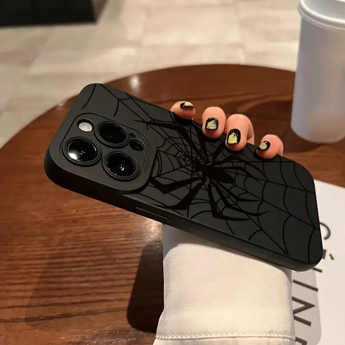 SHEIN Funda para telefono en negro con diseño de telaraña , para iPhone 12