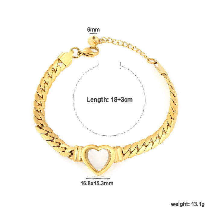 Pulsera De Corazón Hueco de Diseño Único elegante