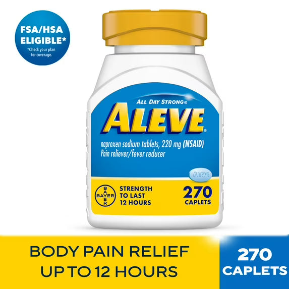 Aleve Caplets Analgésico de Naproxeno Sódico, 270 Unidades
