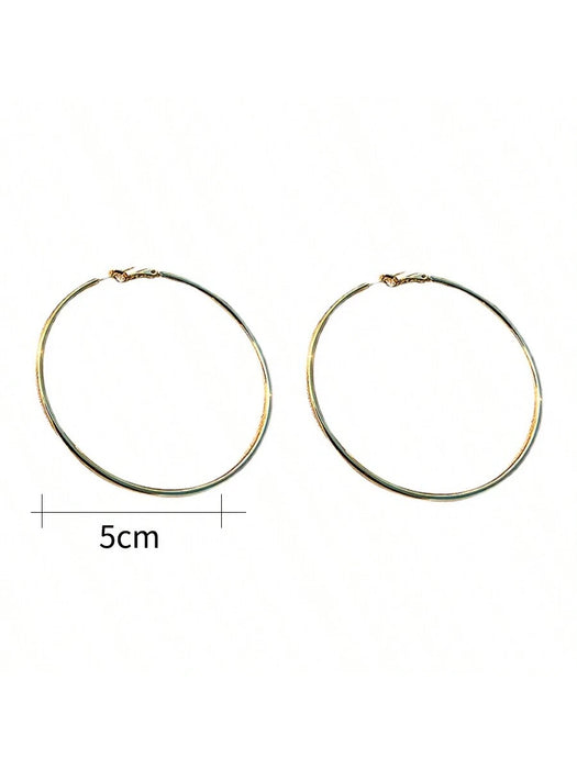 Aros Grandes Y Exagerados Con Aro Circular Liso