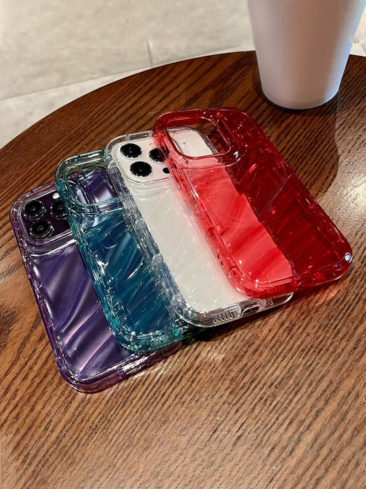 SHEIN Funda para teléfono láser asimétrica ondulada a prueba de golpes, 4 piezas para iPhone 11 Pro
