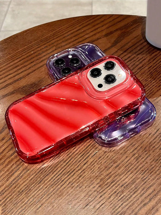 SHEIN Funda para teléfono láser asimétrica ondulada a prueba de golpes, 4 piezas para iPhone 11 Pro