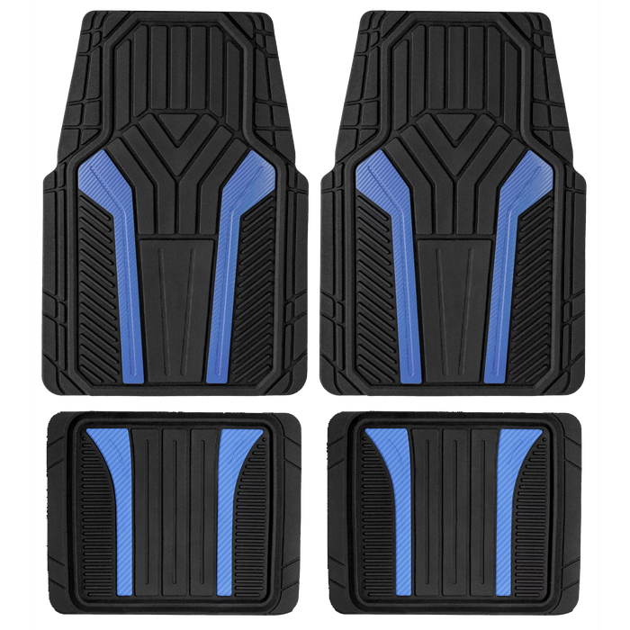 Alfombrillas de goma para coche Auto Drive de 4 pcs, fibra de carbono, ajuste universal
