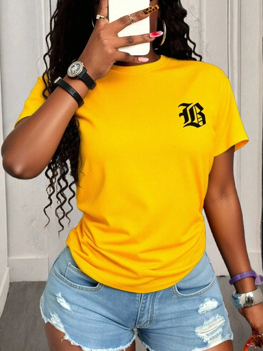 SHEIN BamGleam Camiseta corta casual de ajuste ceñido para mujer