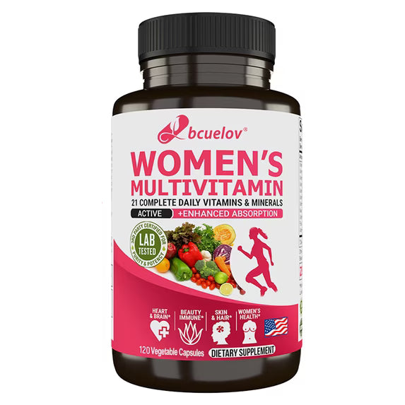 Suplemento multivitamínico para mujeres Bcuelov, 120 cápsulas vegetales