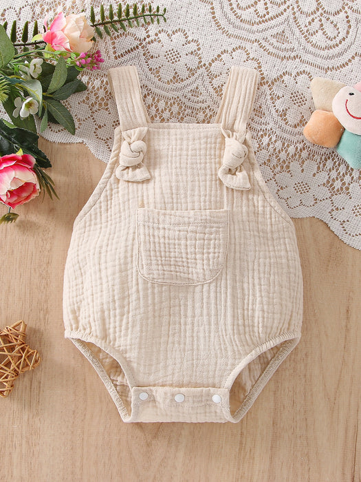 Bebé niño Body overol con parche con bolsillo con textura con nudo