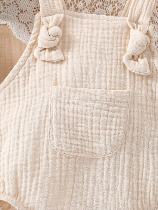 Bebé niño Body overol con parche con bolsillo con textura con nudo