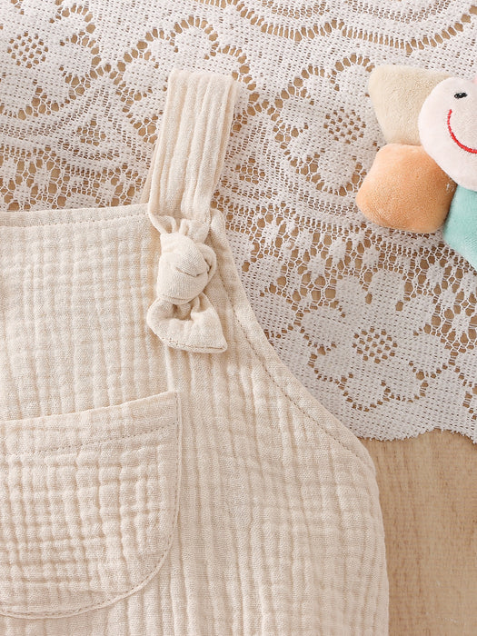 Bebé niño Body overol con parche con bolsillo con textura con nudo