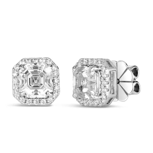 Anna Zuckerman Pendientes Bethenny Asscher en blanco cristalino